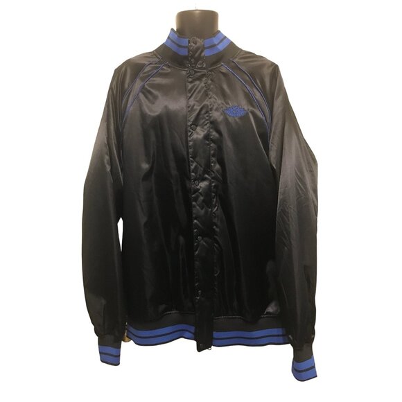 Air Jordan 1 Wings Retro Royal Authentic Black Satin Jacket - Picture 2 of 9
